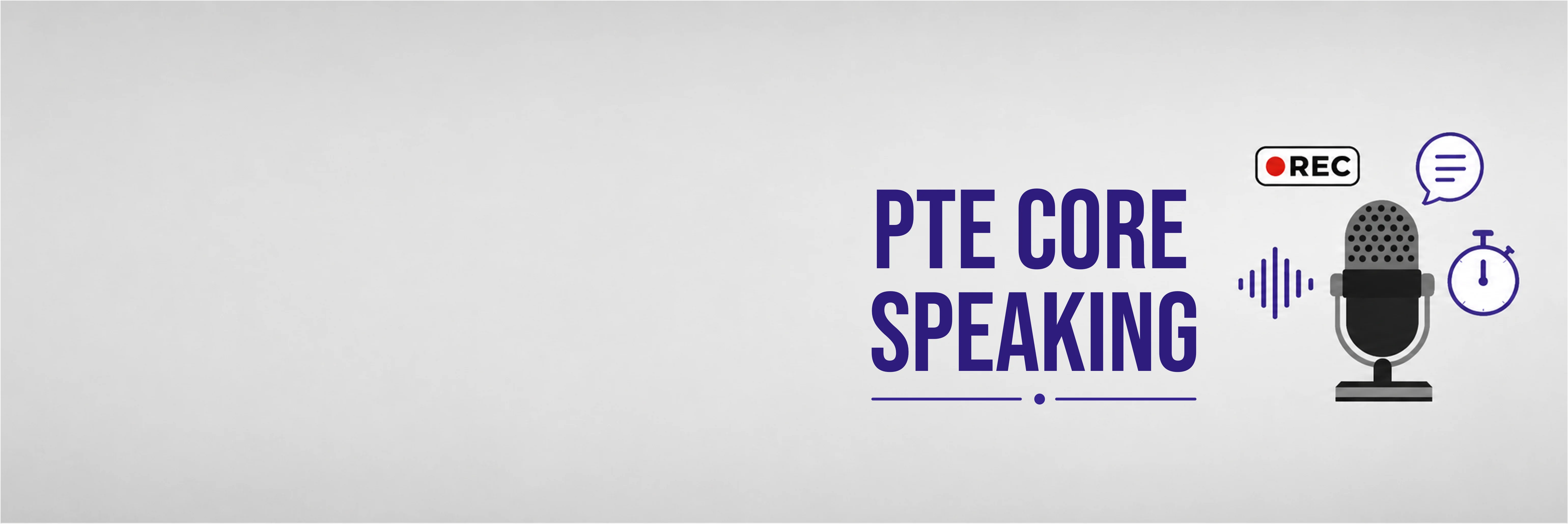 PTE Core Speaking section with microphone and headphones