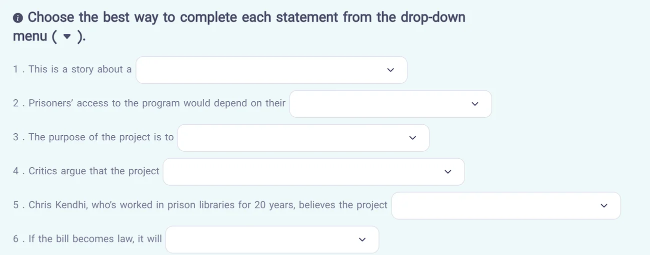 CELPIP-style Listening to Viewpoints task with a longer recording and multiple questions about opinions and arguments